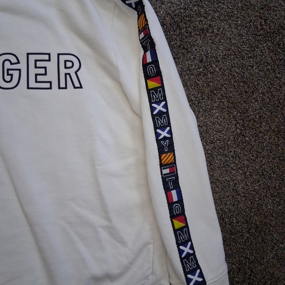Vintage Y2K 90s Tommy Hilfiger Crewneck Sweatshirt White Retro Streetwear XXL - Picture 5 of 7